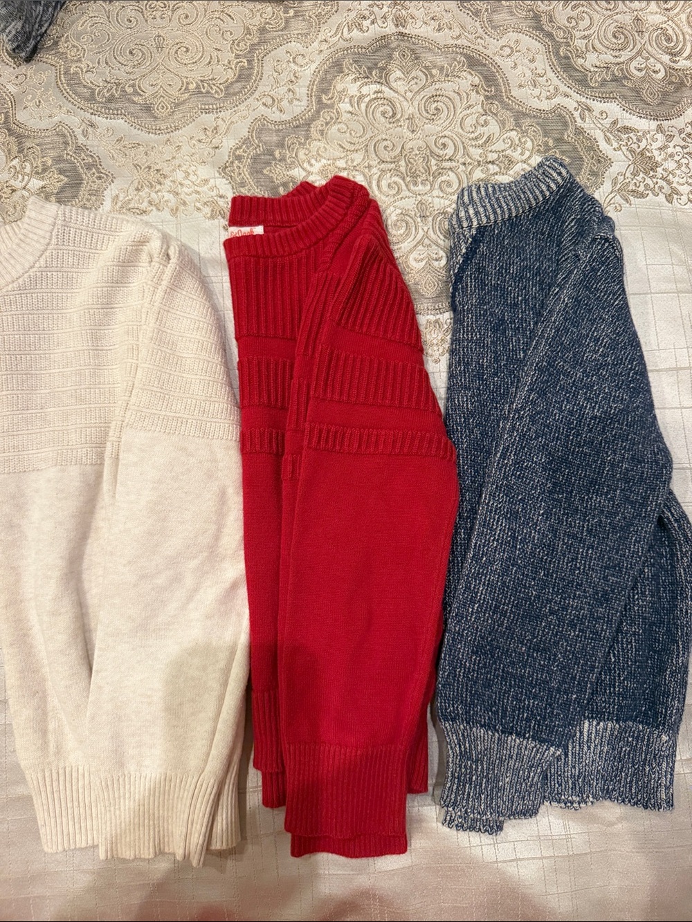 Cat & Jack Kids Sweater Set - Cream, Red, and Blue Knit Tops